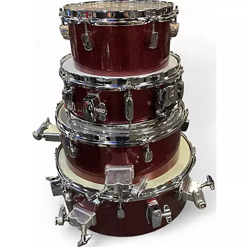 Used TAMA 4 Piece Silverstar Red Sparkle Drum Kit Red Sparkle