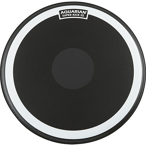 Aquarian Super-Kick III Black Drumhead 24 in.