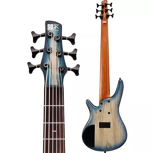 Ibanez SR606E 6-String Electric Bass Guitar Cosmic Blue Starburst Flat