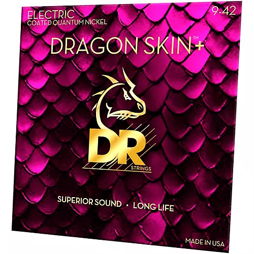 DR Strings Dragon Skin+ Coated Accurate Core Technology 6-String Nickel Electric Guitar Strings 10 - 52