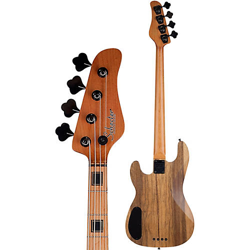 Schecter Guitar Research Model T Exotic Ziricote 4 Electric Bass Natural Satin