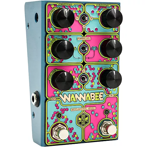 Beetronics FX Wannabee Beelateral Buzz Dual-Drive Effects Pedal Blue Anodized
