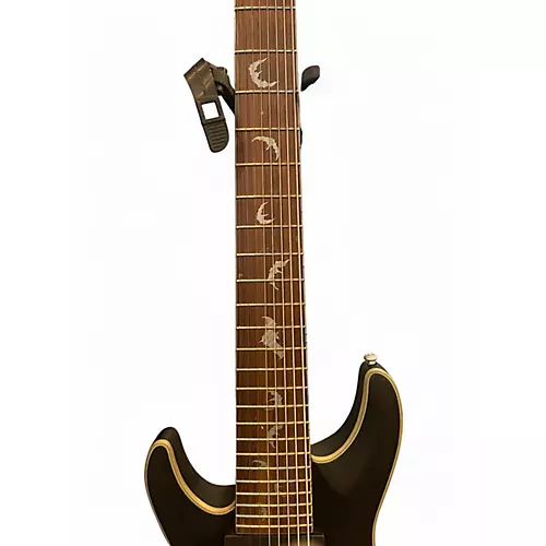 Used Schecter Guitar Research Damien Platinum Left Handed Flat Black Electric Guitar Flat Black