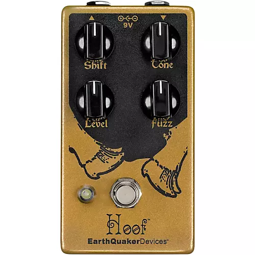 EarthQuaker Devices Hoof V2 Fuzz Effects Pedal and Octoskull T-Shirt Large Black