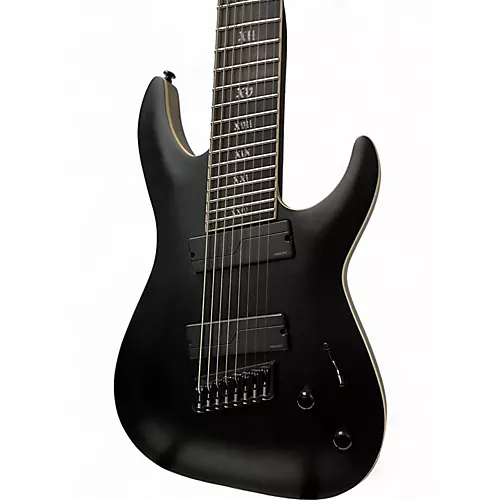 Used Schecter Guitar Research C-8 Multi Scale SLS Elite Black Solid Body Electric Guitar Black