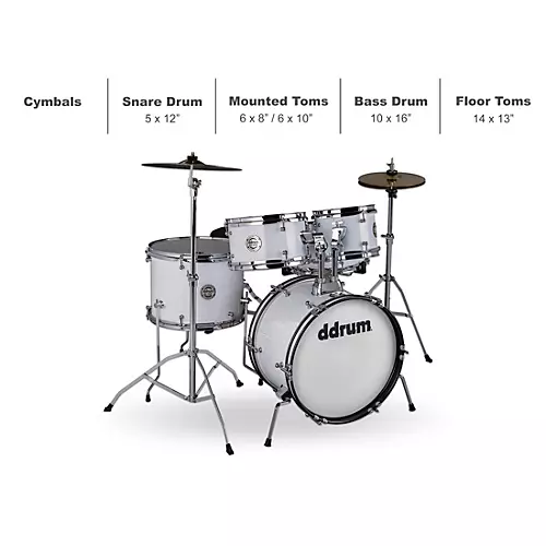 ddrum D1 Jr 5-Piece Complete Kit White