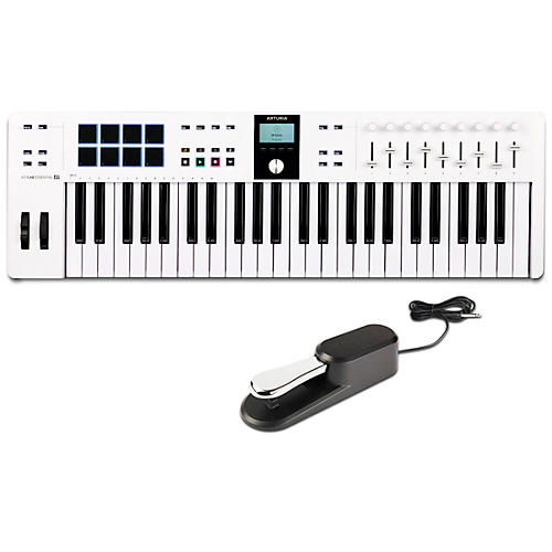 Arturia KeyLab Essential 49 mk3 Keyboard Controller With Universal Sustain Pedal Black
