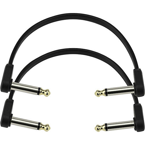 D'Addario Right Angle to Right Angle Flat Patch Cable 2-Pack 4 in.