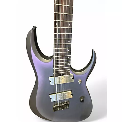 Used Ibanez RGD71ALMS Axion 7 String Black Aurora Burst Solid Body Electric Guitar Black Aurora Burst