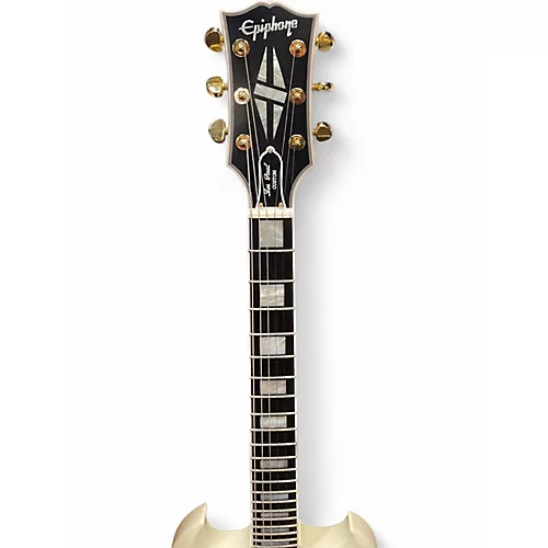Used Epiphone Inspired by Gibson Custom 1963 Les Paul SG Custom With Maest Classic White Solid Body Electric Guitar Classic White