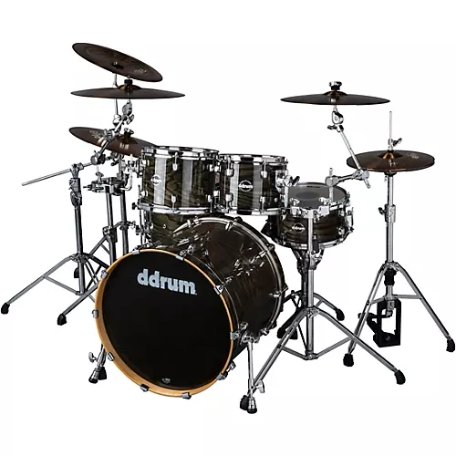 Ddrum Dominion Birch 6-Piece Shell Pack With Ash Veneer Trans Black