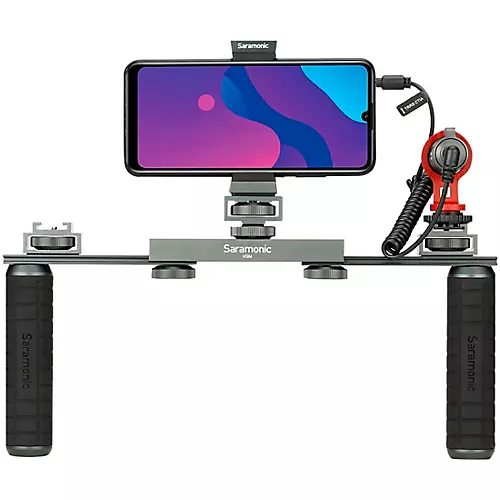 Saramonic VGM Smartphone/Camera Vlogging & Video Production Kit with Adjustable Dual Stabilizing Grips, Shoe Mounts & Vmic Mini Microphone