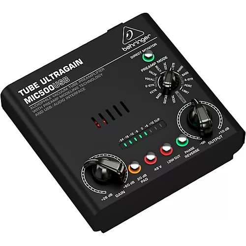 Behringer MIC500USB Audiophile Vacuum Tube Preamplifier with Preamp Modeling Technology and USB/Audio Interface