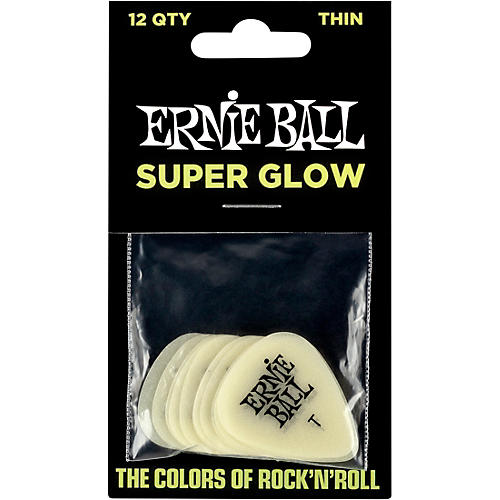 Ernie Ball Super Glow Guitar Picks Heavy 12 Pack
