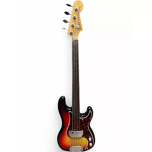Vintage 1972 Fender JAZZ BASS FRETLESS Sunburst Electric Bass Guitar Sunburst