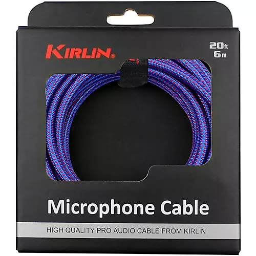 Kirlin XLR Male To XLR Female Microphone Cable - Royal Blue Woven Jacket 10 ft.