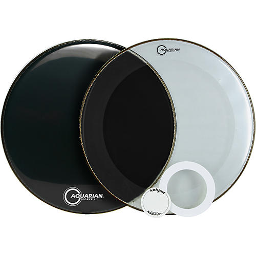 Aquarian Force Series Bass Drum Head Pak Black 22 in.