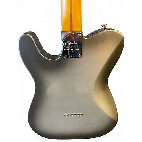 Used Fender American Professional II Telecaster Silver Solid Body Electric Guitar Silver