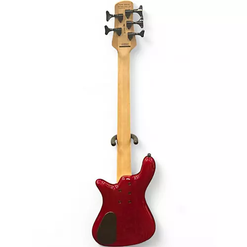 Used Spector Bantam 5  Trans Red Electric Bass Guitar Trans Red
