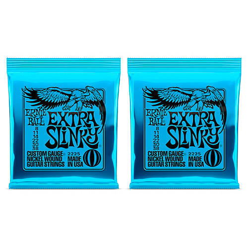 Ernie Ball 2225 Nickel Wound Extra Slinky Electric Guitar Strings 2-Pack