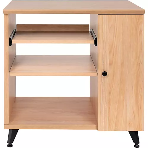 Gator GFW-ELITESIDECAR Elite Furniture Series Rolling Rack Sidecar Cabinet with Configurable Rack Space & Shelving Dark Walnut