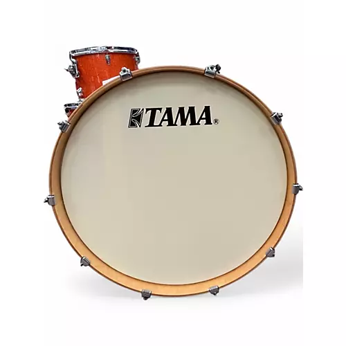 Used TAMA 4 Piece superstar classic orange sparkle Drum Kit orange sparkle