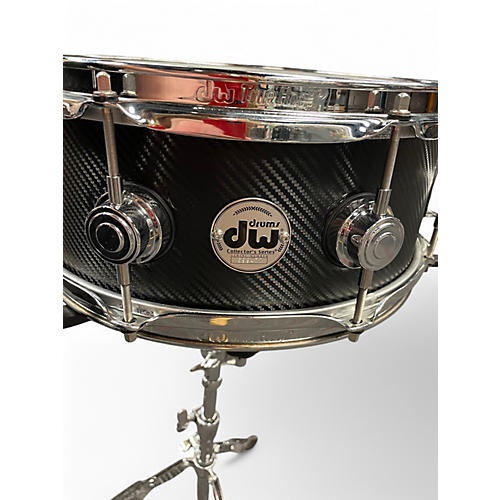 Used DW 6.5X14 Collector's Series Aluminum Snare Carbon Fiber Wrap Drum Carbon Fiber Wrap 15