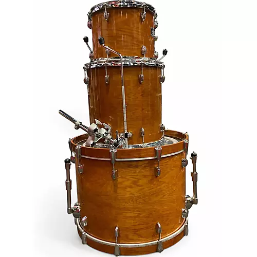 Used 2008 Yamaha 3 Piece Oak Custom Amber Drum Kit Amber