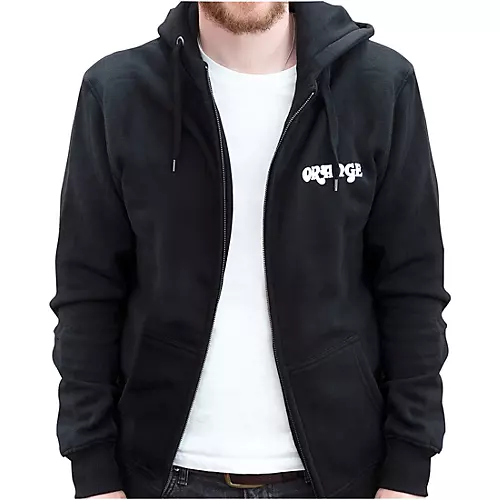 Orange Amplifiers Hoodie with Orange Logo and Crest Medium Black
