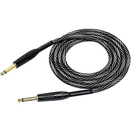 Kirlin IWB Black/White Woven Instrument Cable 1/4