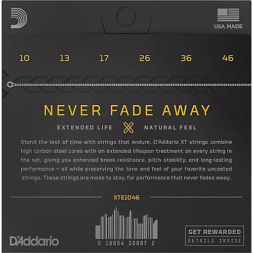 D'Addario XT Nickel Plated Steel Electric Guitar Coated Strings .009-.046 Hybrid