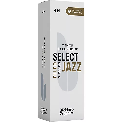 D'Addario Woodwinds Select Jazz, Tenor Saxophone Reeds - Filed,Box of 5 4H