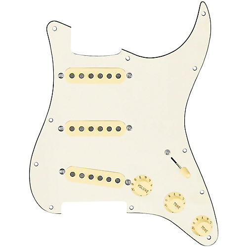 920D Custom Texas Vintage Loaded Pickguard for Strat With Aged White Pickups and S5W Wiring Harness Parchment