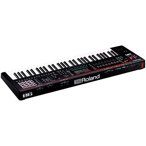 Roland FANTOM-06 Synthesizer With X-Stand, Sustain and Expression Pedal Plus Livewire Audio and MIDI Cables