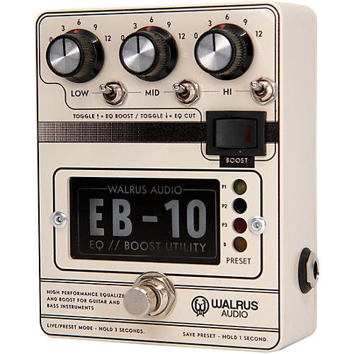Walrus Audio EB-10 Preamp/EQ/Boost Effects Pedal Cream
