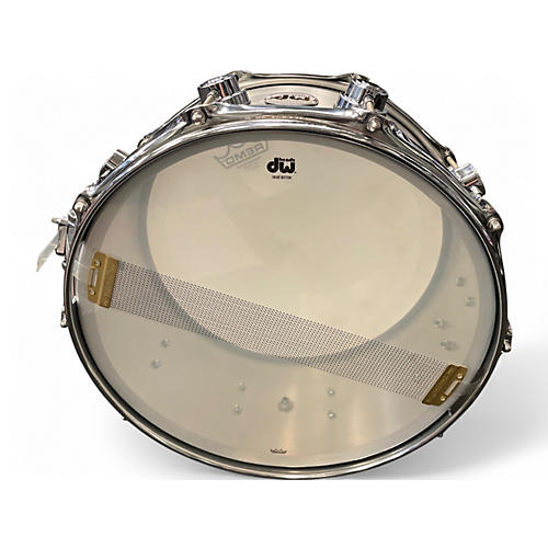 Used DW 6.5X14 Collector's Series Aluminum Snare Metallic Silver Drum Metallic Silver 15
