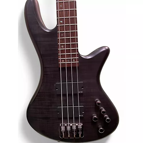 Used Schecter Guitar Research stiletto studio 4 see thru black satin Electric Bass Guitar see thru black satin