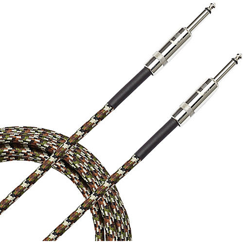 D'Addario Braided Instrument Cable 15 ft. Military Green