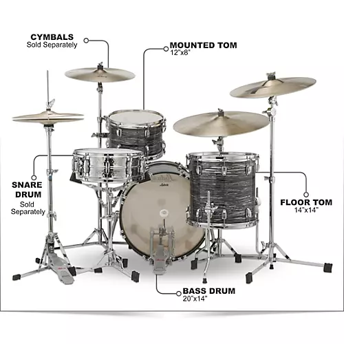 Ludwig Classic Maple 3-Piece Downbeat Shell Pack With 20