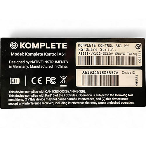 Used Native Instruments Komplete Kontrol A61 MIDI Controller