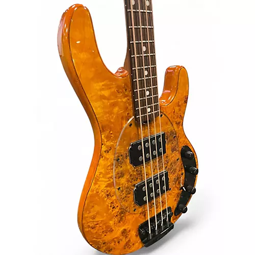 Used Sterling by Music Man Ray34 HH Poplar Burl Electric Bass Guitar Poplar Burl