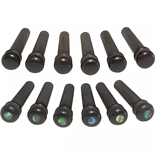 Taylor Ebony Bridge Pins Set of 6 Abalone