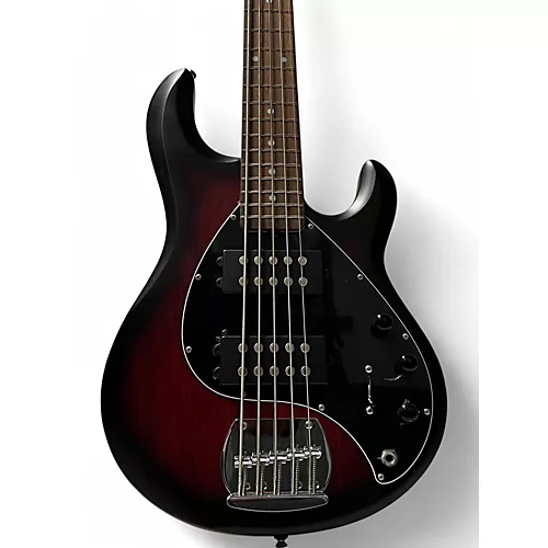 Used Sterling By Music Man Ray5 5 String Ruby Red Burst Satin Electric Bass Guitar Ruby Red Burst Satin
