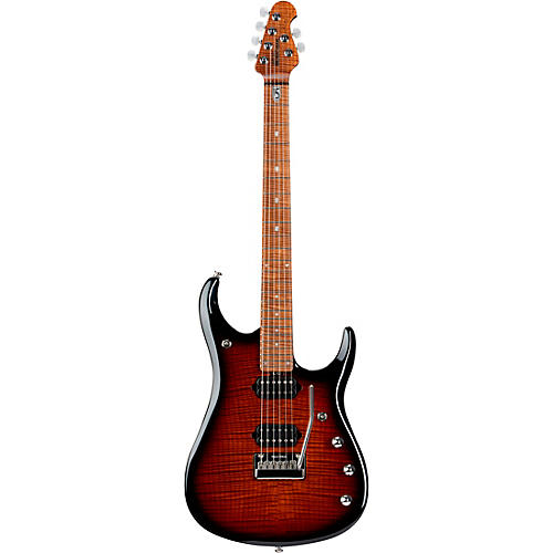 Ernie Ball Music Man JP15 Flamed Maple Top Electric Guitar Transparent Black