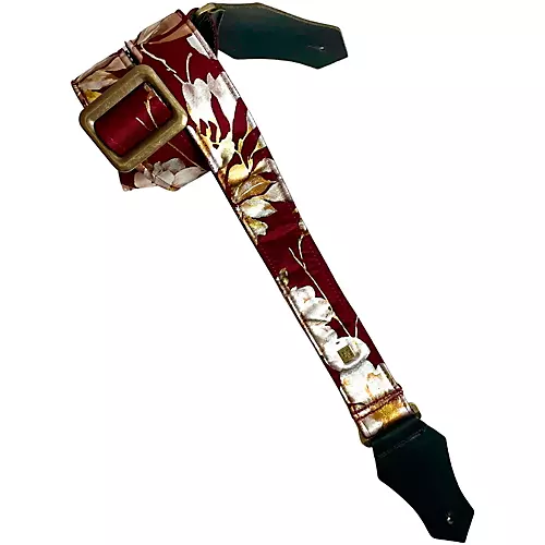Get'm Get'm Metal Rose Guitar Strap Burgundy 2 in.