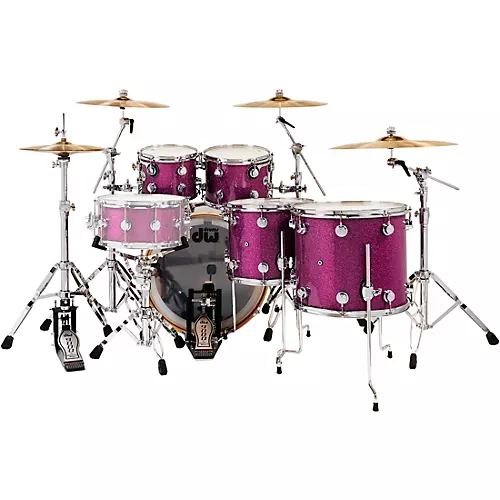 DW 5-Piece Collectors SSC Maple Finish Ply Shell Pack with 22 in. Bass Drum - Purple Glass