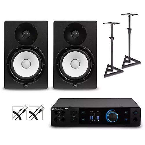 PreSonus Quantum HD2 Audio Interface with Yamaha HS Series Studio Monitor Pair (Cables & Stands Included) HS5