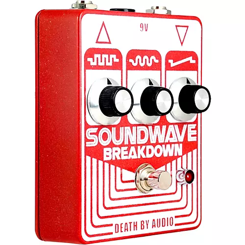 Death By Audio Soundwave Breakdown Octave Fuzz Effects Pedal Red and White