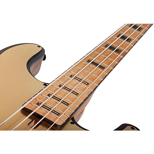 Schecter Guitar Research Model T Exotic Ziricote 4 Electric Bass Natural Satin