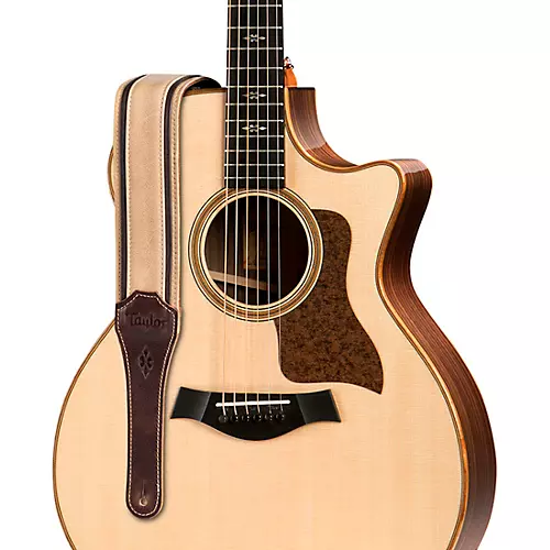 Taylor Reflections Leather Guitar Strap - Spruce Brown and Tan 2.5 in.